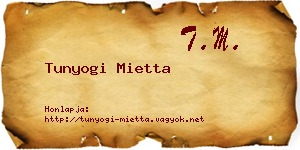 Tunyogi Mietta névjegykártya